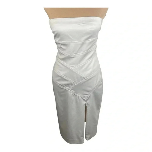 Bebe White Strapless Dress Size 4 - Picture 1 of 10